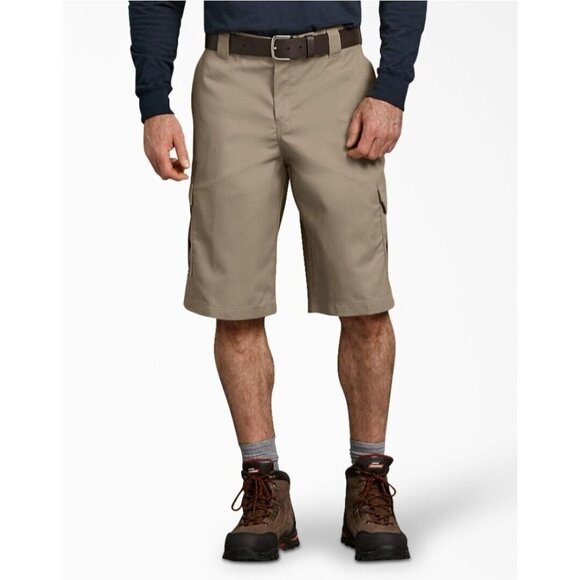 Dickies Flex Cargo Shorts Mens 30 Relaxed Fit Beige Khaki Pockets Twill Workwear - Picture 16 of 16